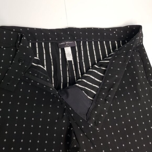 Lane Bryant Ankle Dress Career Pant Polka Dot Stretch Pockets B&W Plus Sz 26P - Picture 6 of 12